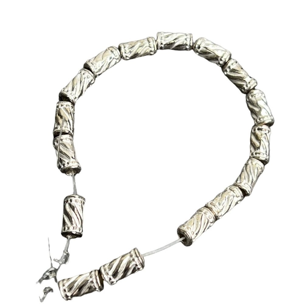 Darice Silver Plated Metal Strung Beads 5x11mm Jewelry Making Findings NWT